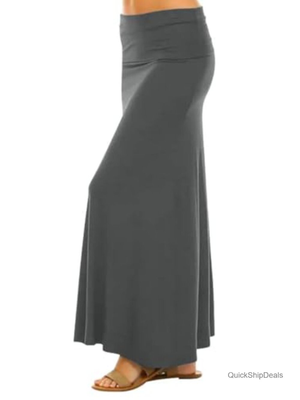 Stretchy Maxi Skirt for Women High Rise A-Line Long Flowy